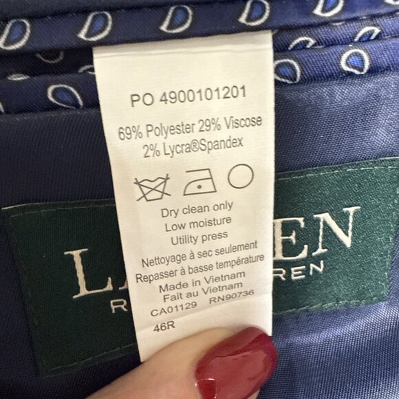 Lauren Ralph Lauren Blazer Men's 46R "Blue" Checks Pattern - Picture 6 of 11
